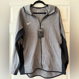 Nike Men's Gray and Black Dri-Fit Zip Up